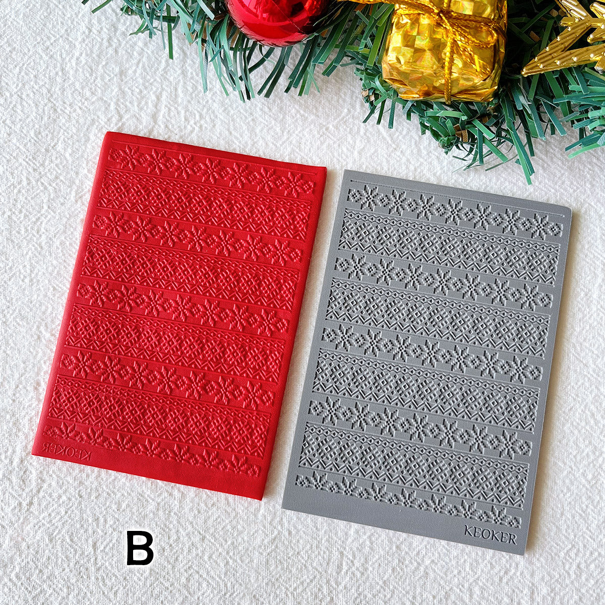 KEOKER Christmas Polymer Clay Texture Sheets