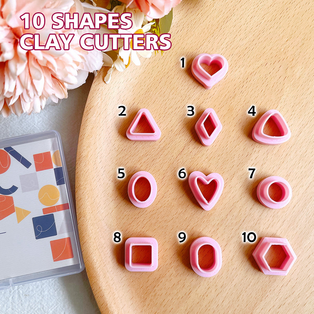 KEOKER Geometric Polymer Clay Cutters(10 Shapes)