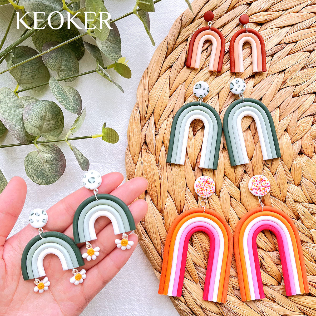 KEOKER Polymer Clay Acrylic Rainbow Arch Guide Set(3 Size)