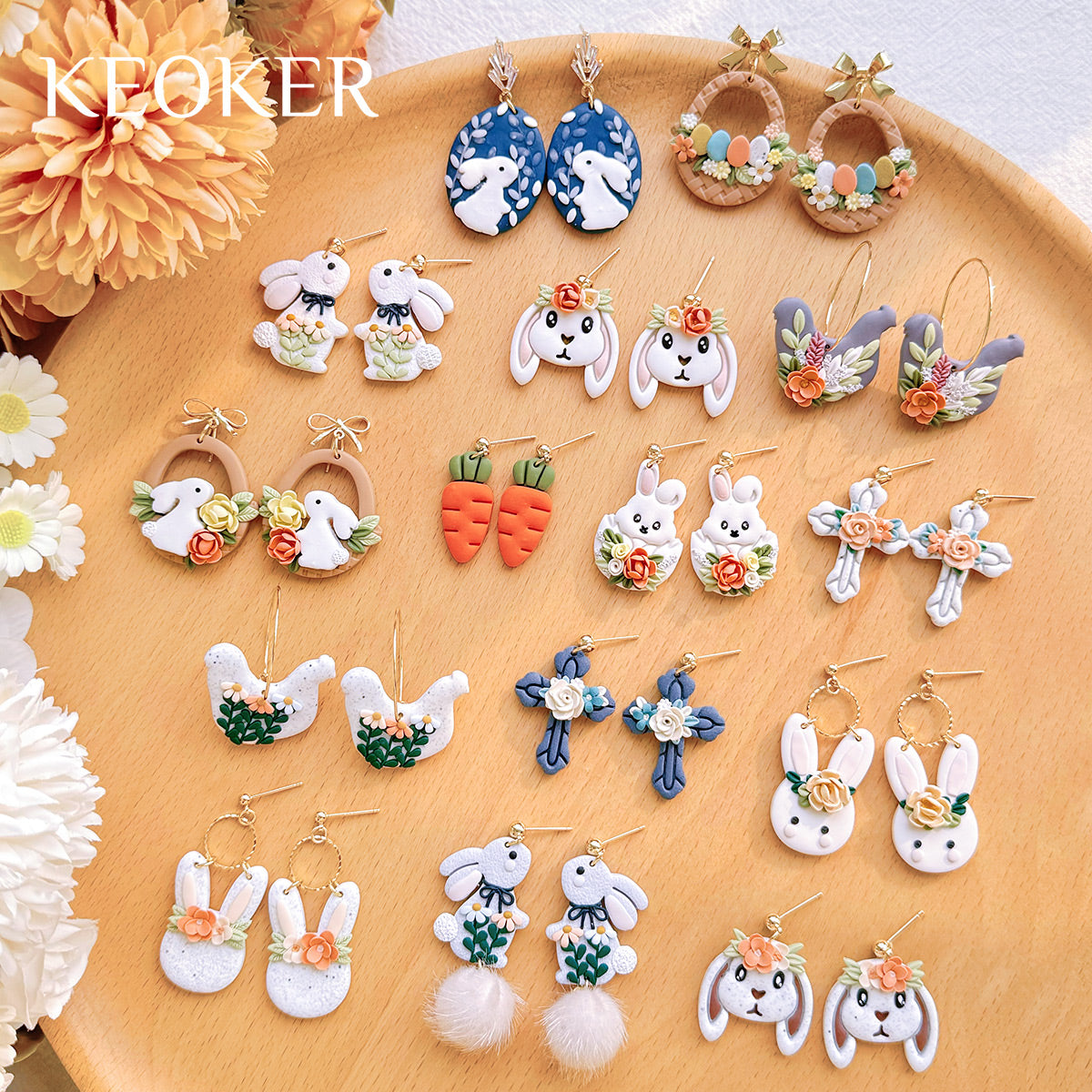 KEOKER Easter Polymer Clay Cutters (11 Shapes)