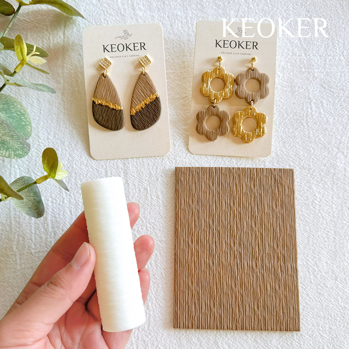 KEOKER Polymer Clay Texture Roller (Wood Texture)