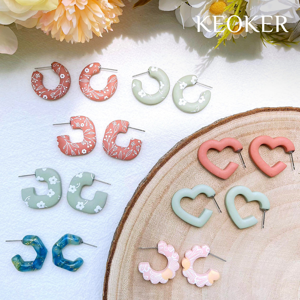 KEOKER Clay Cutters for Polymer Clay Jewelry(Potted Plant Clay Cutters 2)