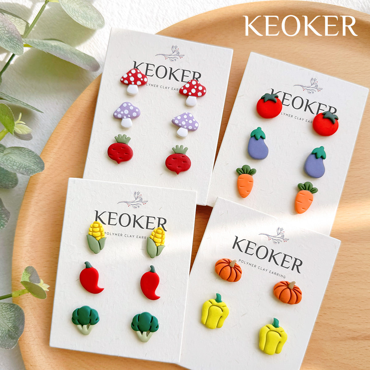 KEOKER Vegetable Polymer Clay Cutters (10 shapes)