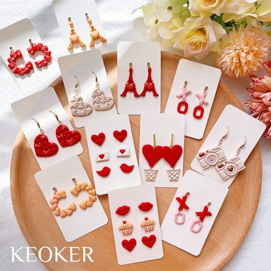 Keoker 24 Mini Clay Cutters With Screw Handle, Polymer Clay Cutters for  Earrings, Small Clay Cutters, Polymer Clay Tools for Clay Jewelry 
