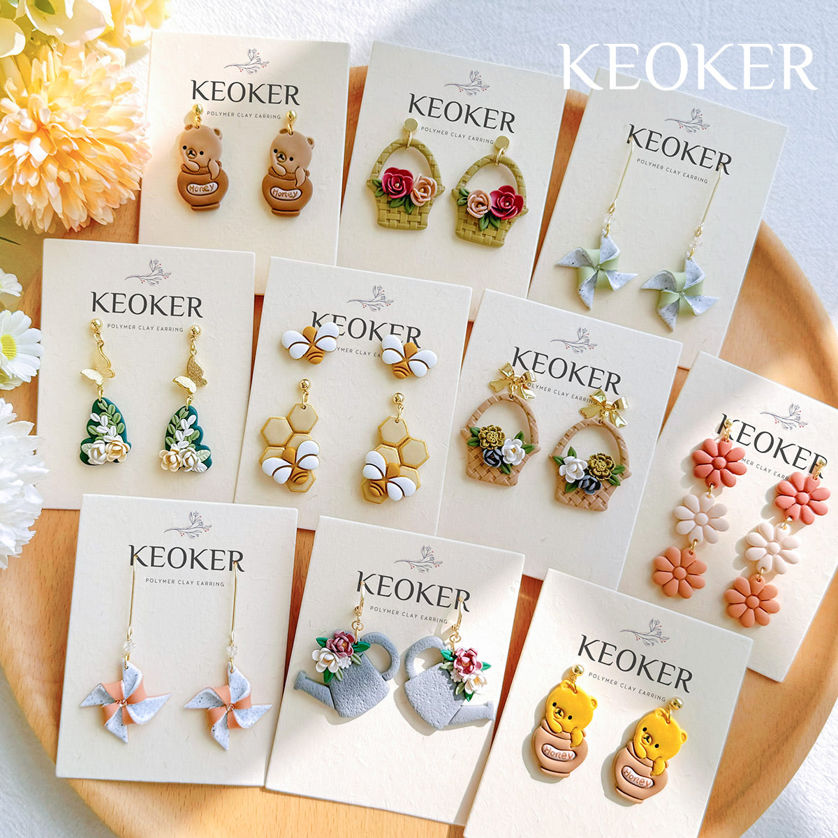 KEOKER Polymer Clay Cutters for Earrings, Spring