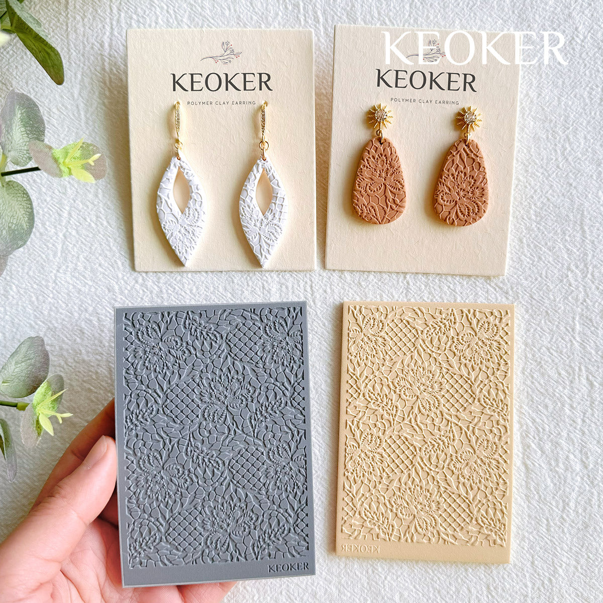 KEOKER Lace Texture Mat for Polymer Clay