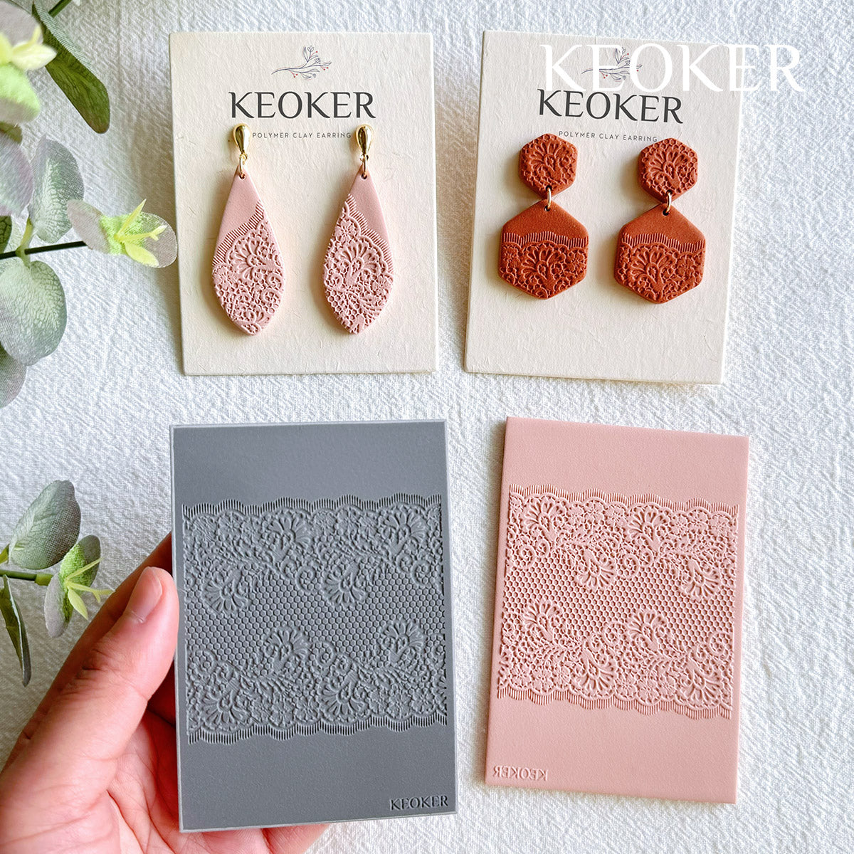 KEOKER Lace Texture Mat for Polymer Clay