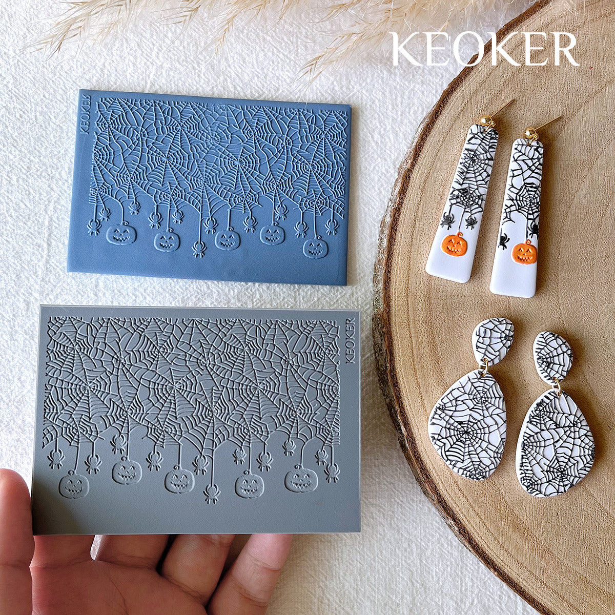 KEOKER Halloween Polymer Clay Texture Sheets