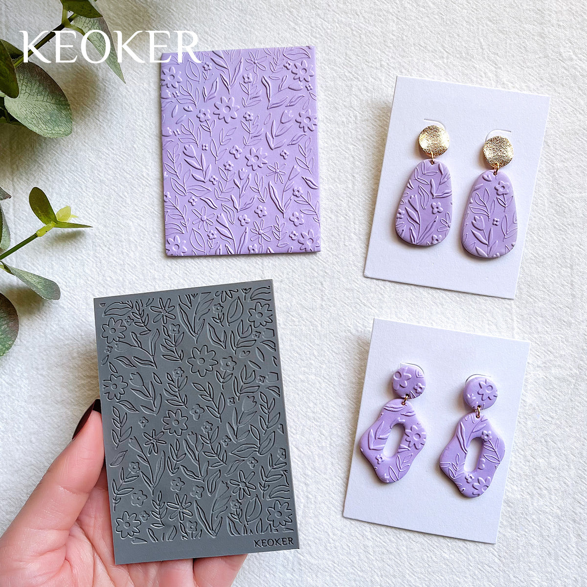 KEOKER Christmas Polymer Clay Texture Sheets
