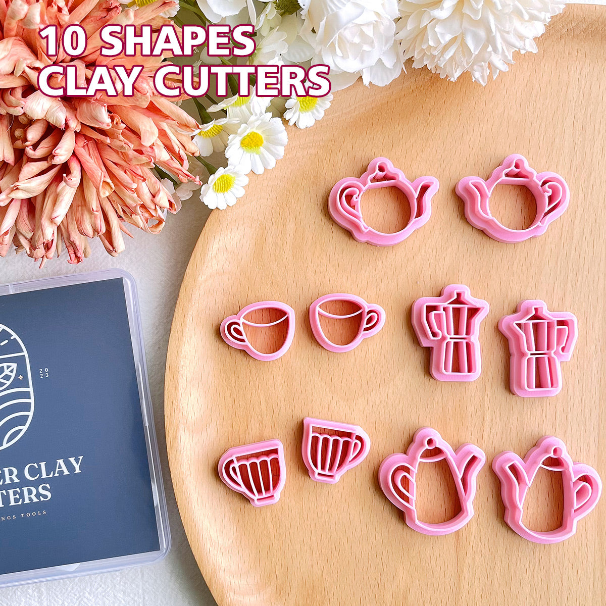 KEOKER Cups/Pots Polymer Clay Cutters(10 Shapes)