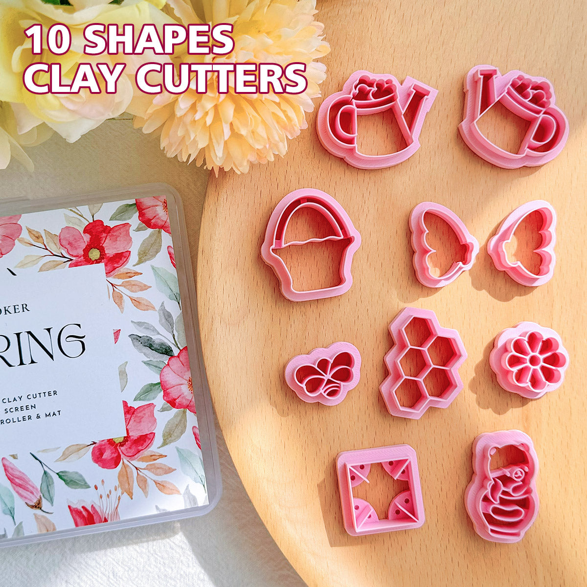 KEOKER Spring Polymer Clay Cutters (10 shapes)