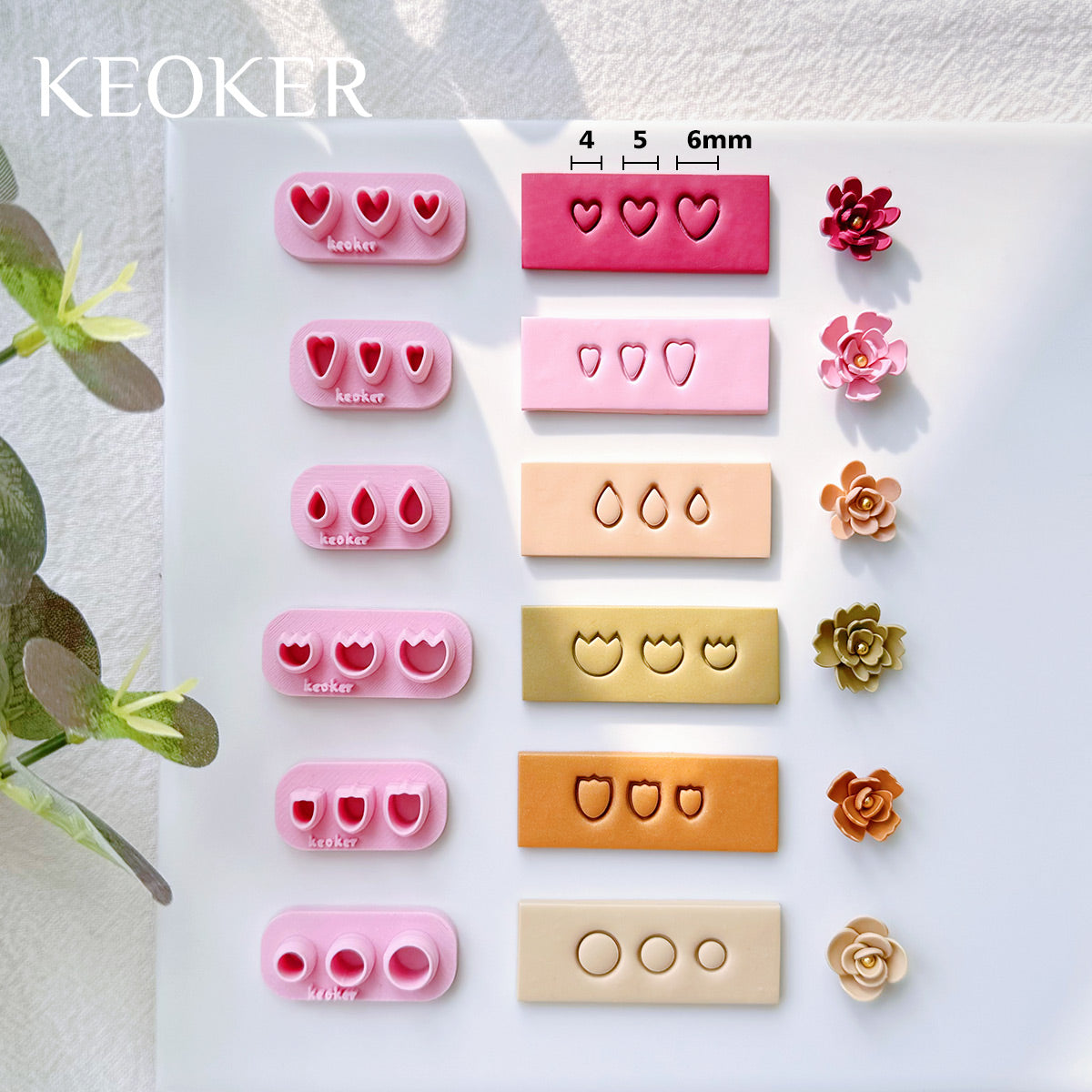 KEOKER Mini Petal Clay Cutters Kit