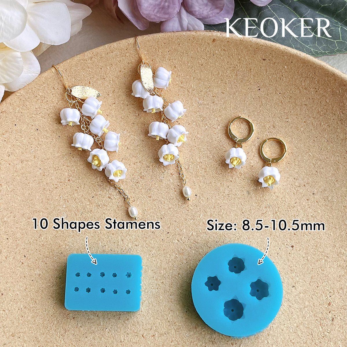 KEOKER Mini Lavender Polymer Clay Earrings Molds & Cutters
