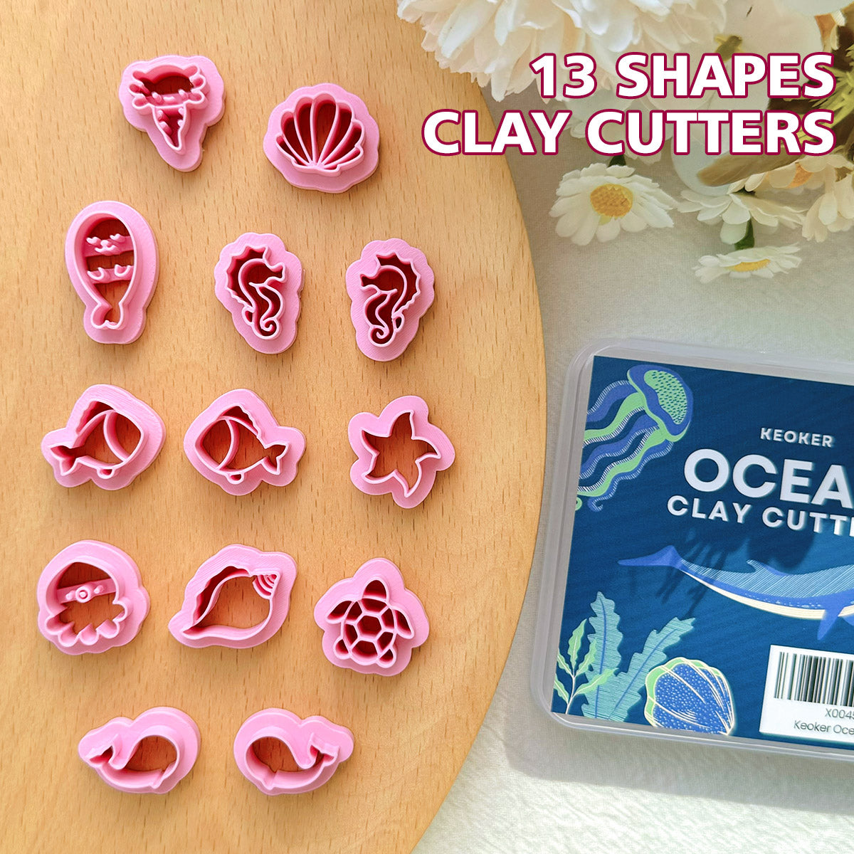 KEOKER Ocean Animal Clay Cutters (12 Shapes)