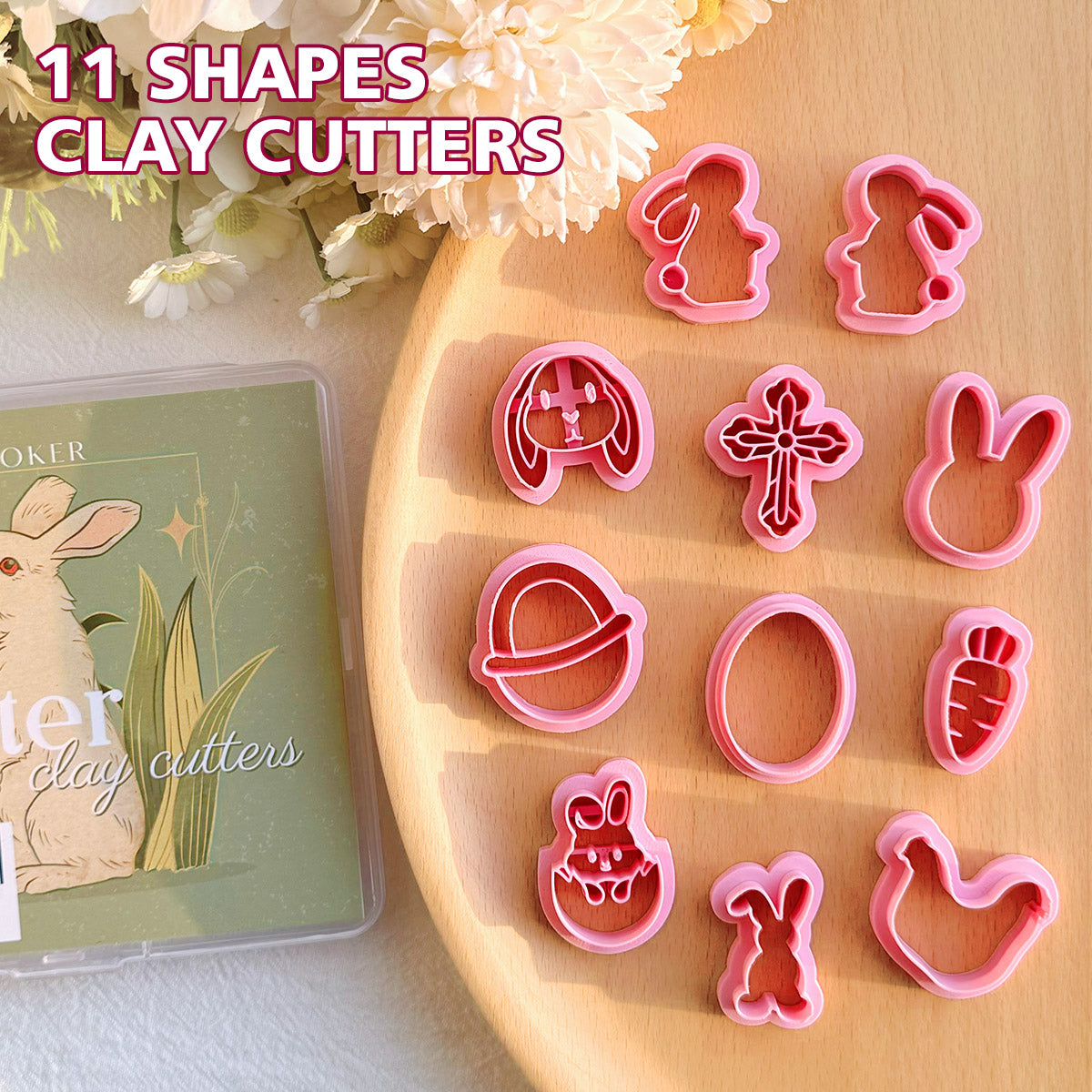 KEOKER Easter Polymer Clay Cutters (11 Shapes)