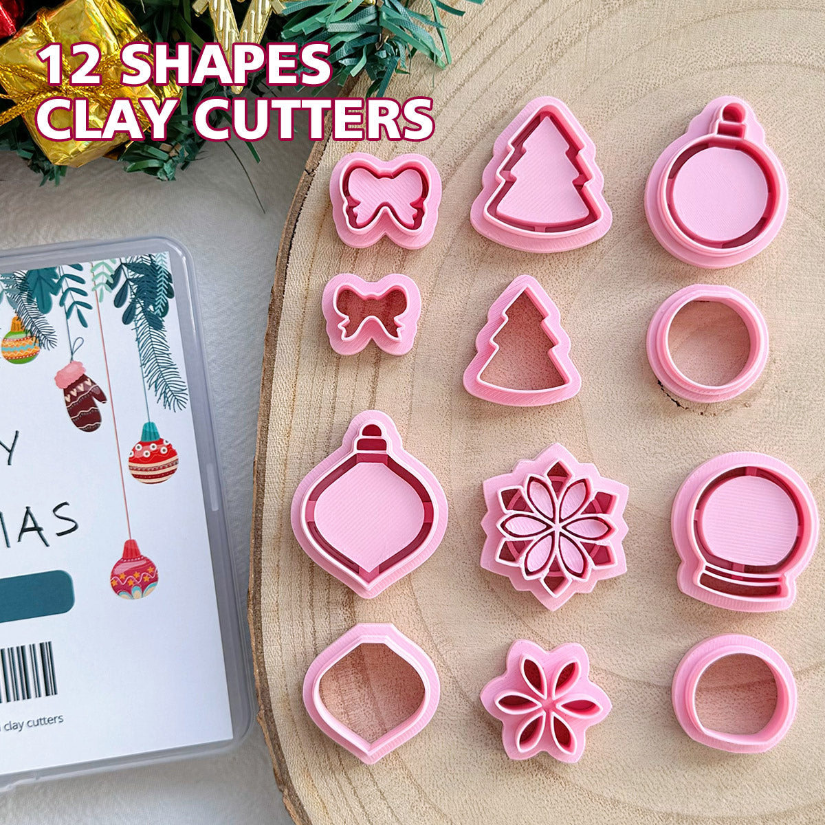 Keoker Christmas Embedded Clay Cutters (12 shapes)