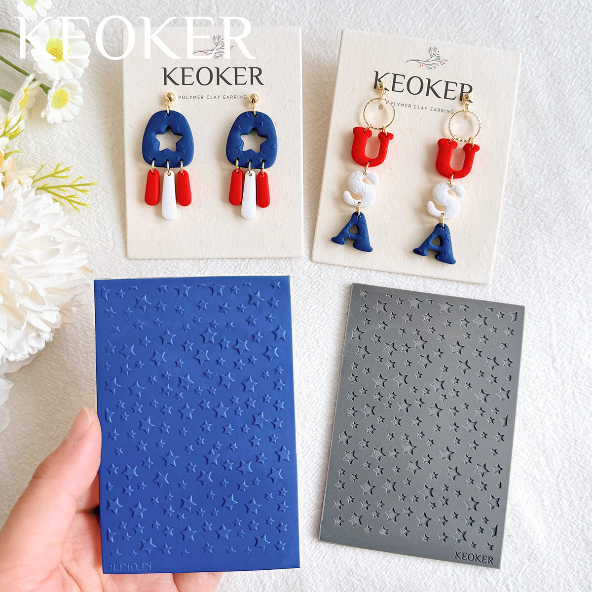 KEOKER Stars Polymer Clay Texture Sheets