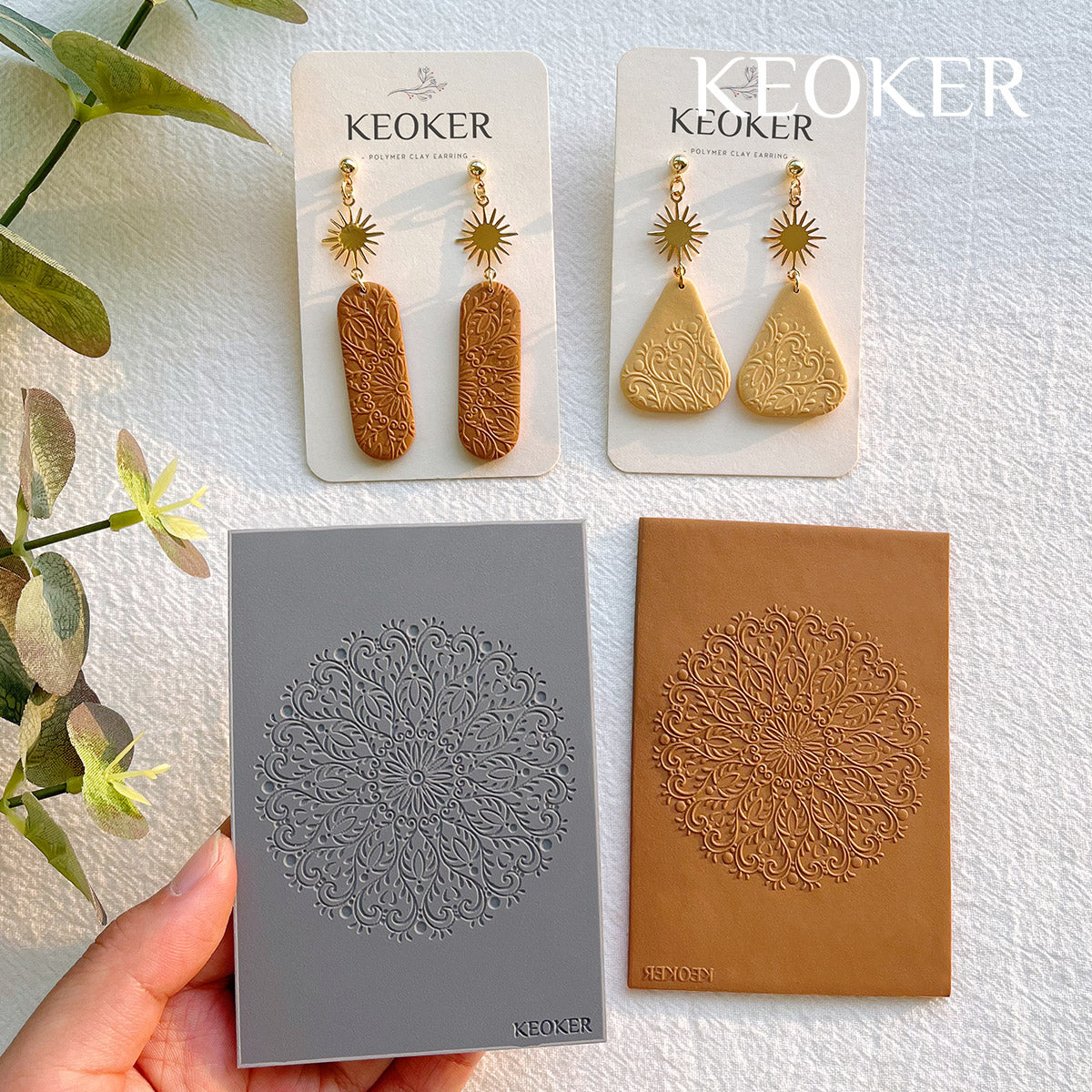 Láminas de textura de arcilla polimérica Boho de KEOKER