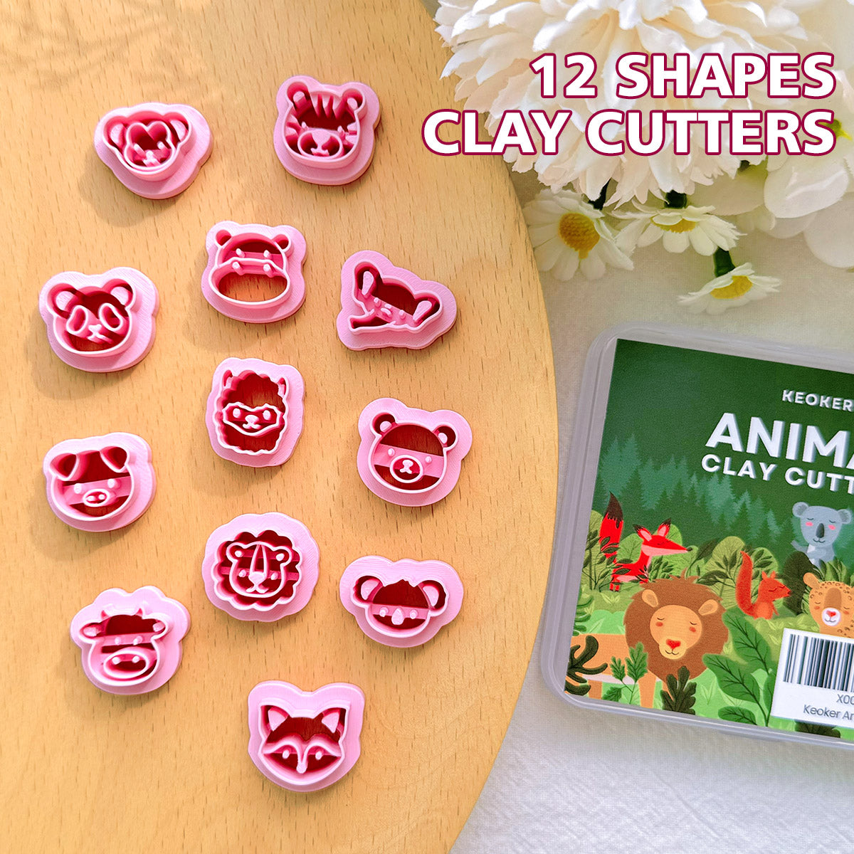 KEOKER Animal Clay Cutters (12 Shapes)