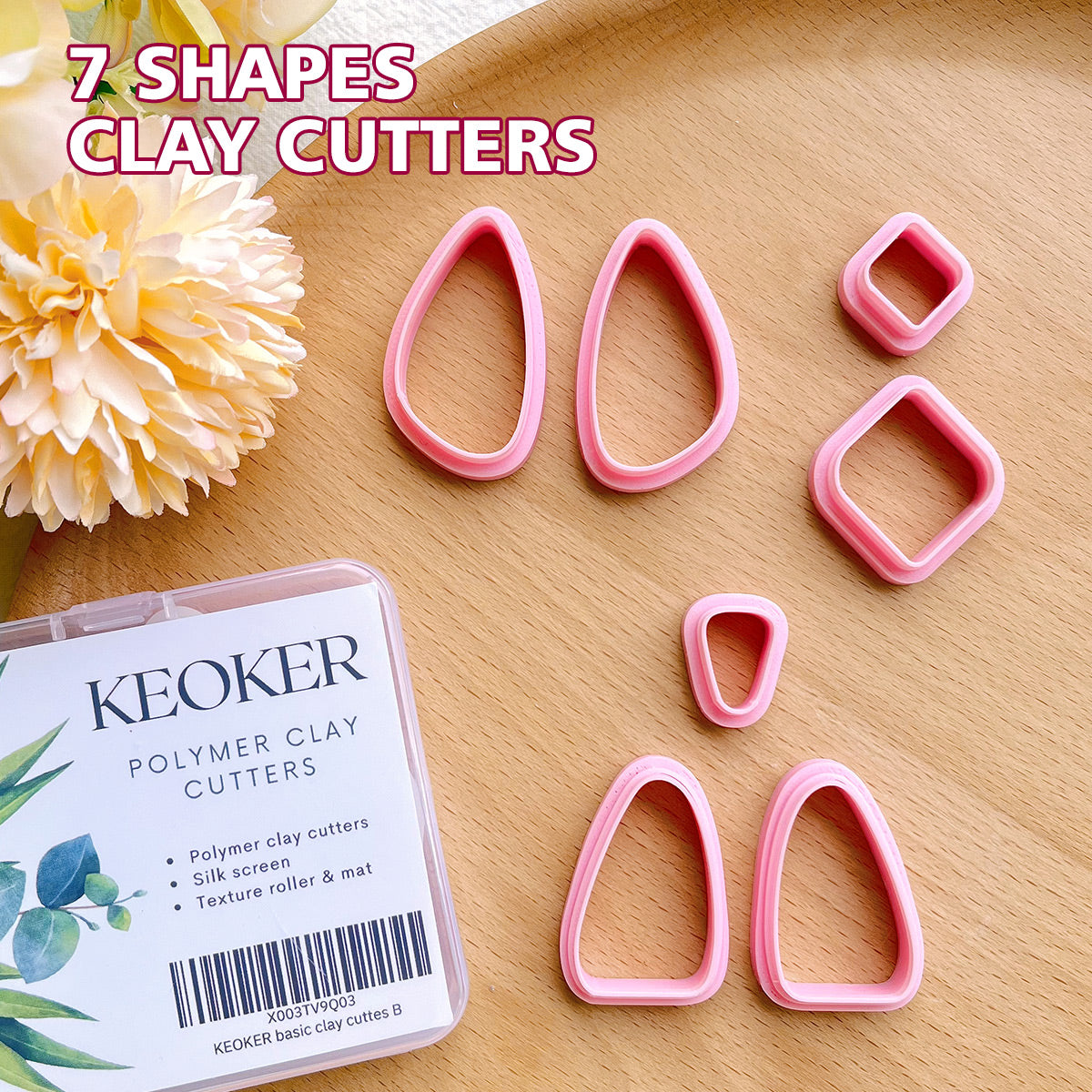 Keoker 15 Organic Shape Clay Cutters for Polymer Clay Jewelry, Polymer Clay  Cutters for Clay Earrings Jewerlry Making (All)