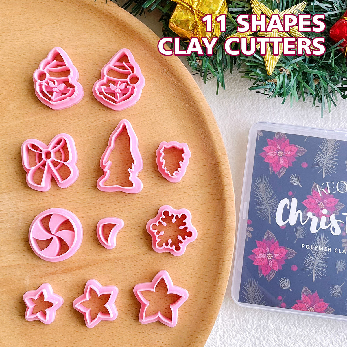 KEOKER Christmas Polymer Clay Cutters (10 Shapes)