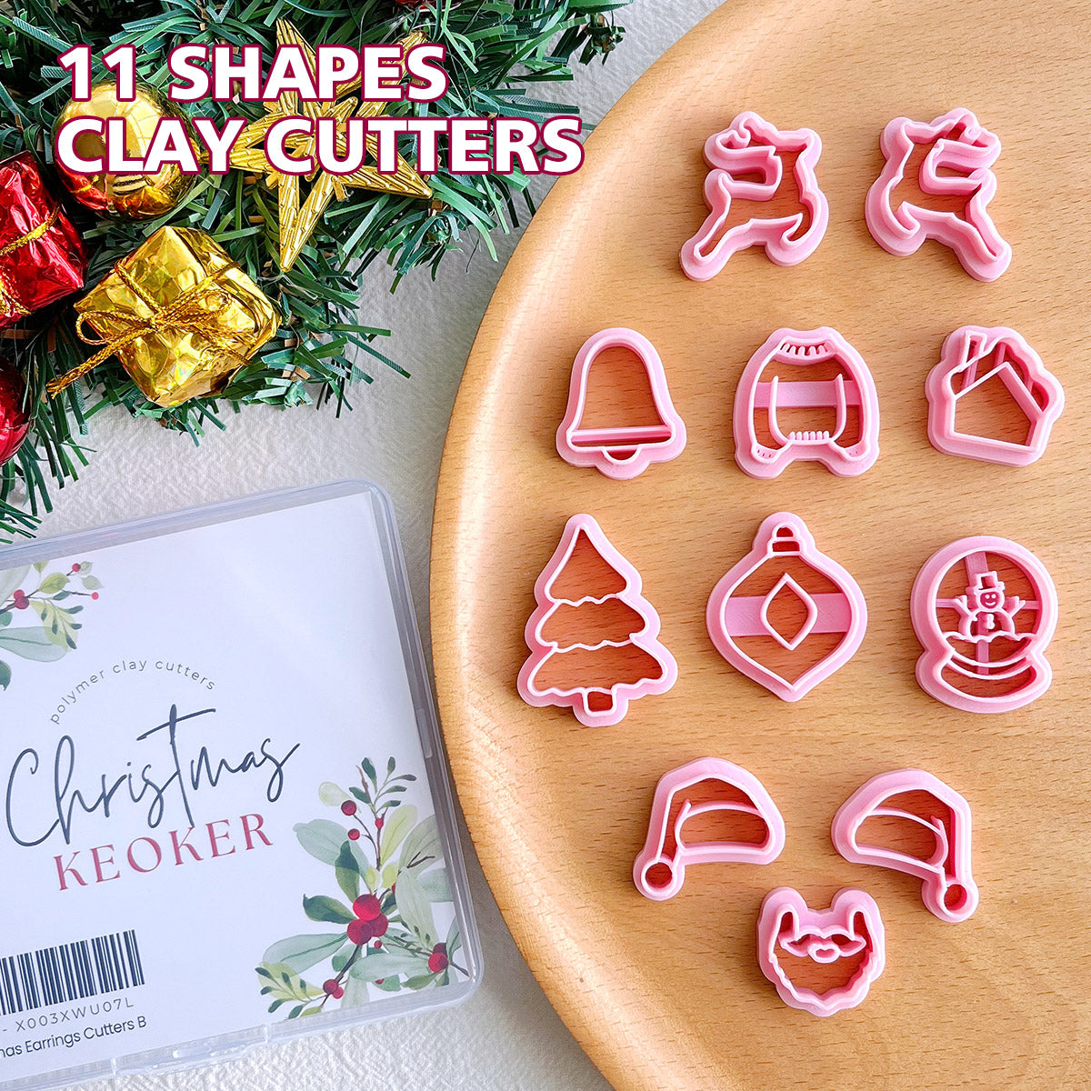 Keoker Mini Christmas Polymer Clay Cutters Mini Holiday Clay