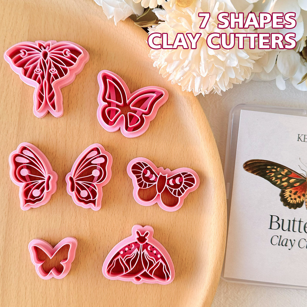 KEOKER Butterfly Polymer Clay Cutters (7 Shapes)