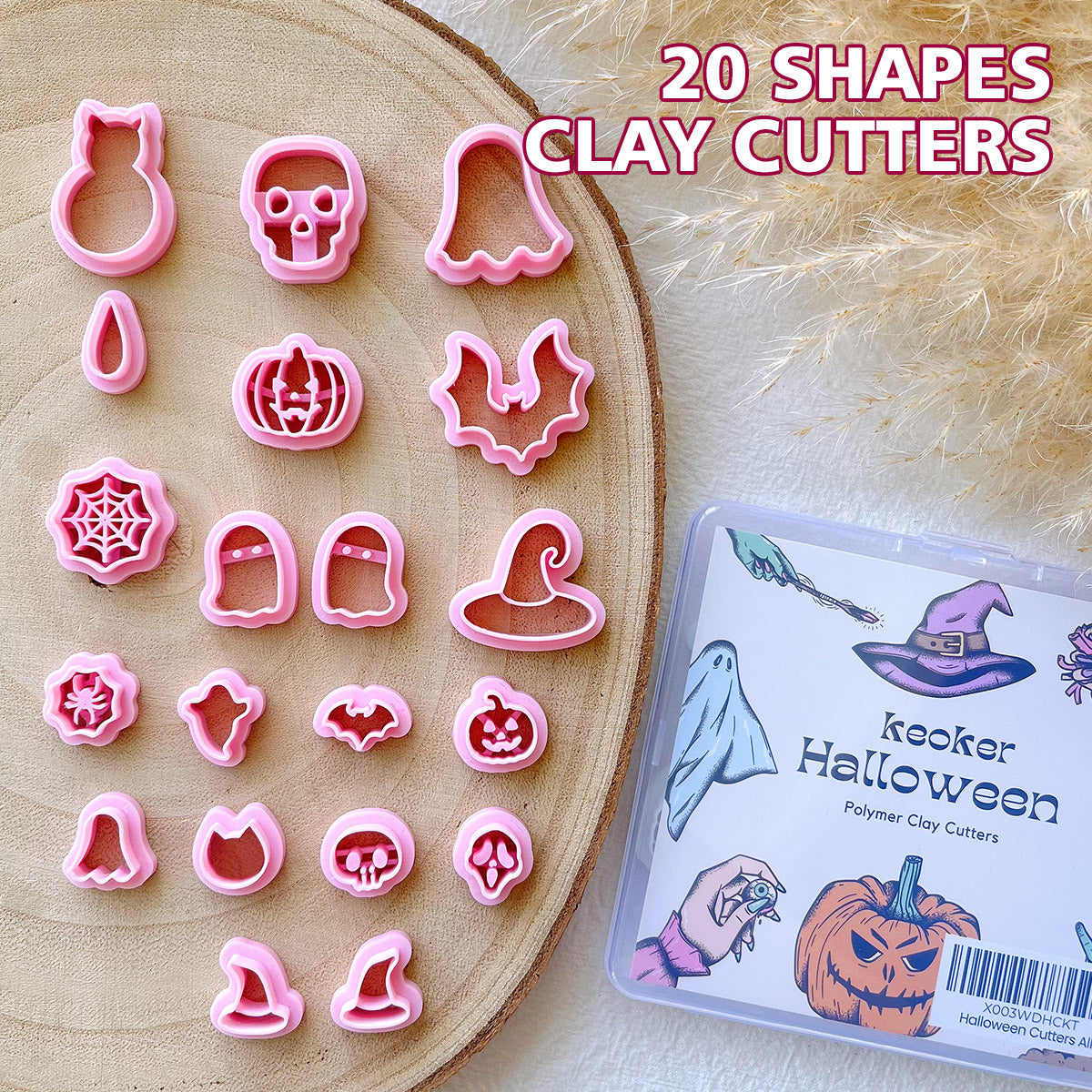 KEOKER Halloween Polymer Clay Cutters (20 Shapes)