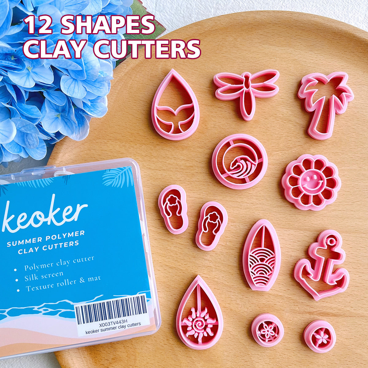 KEOKER Summer Polymer Clay CuttersSummer(12 Shapes)