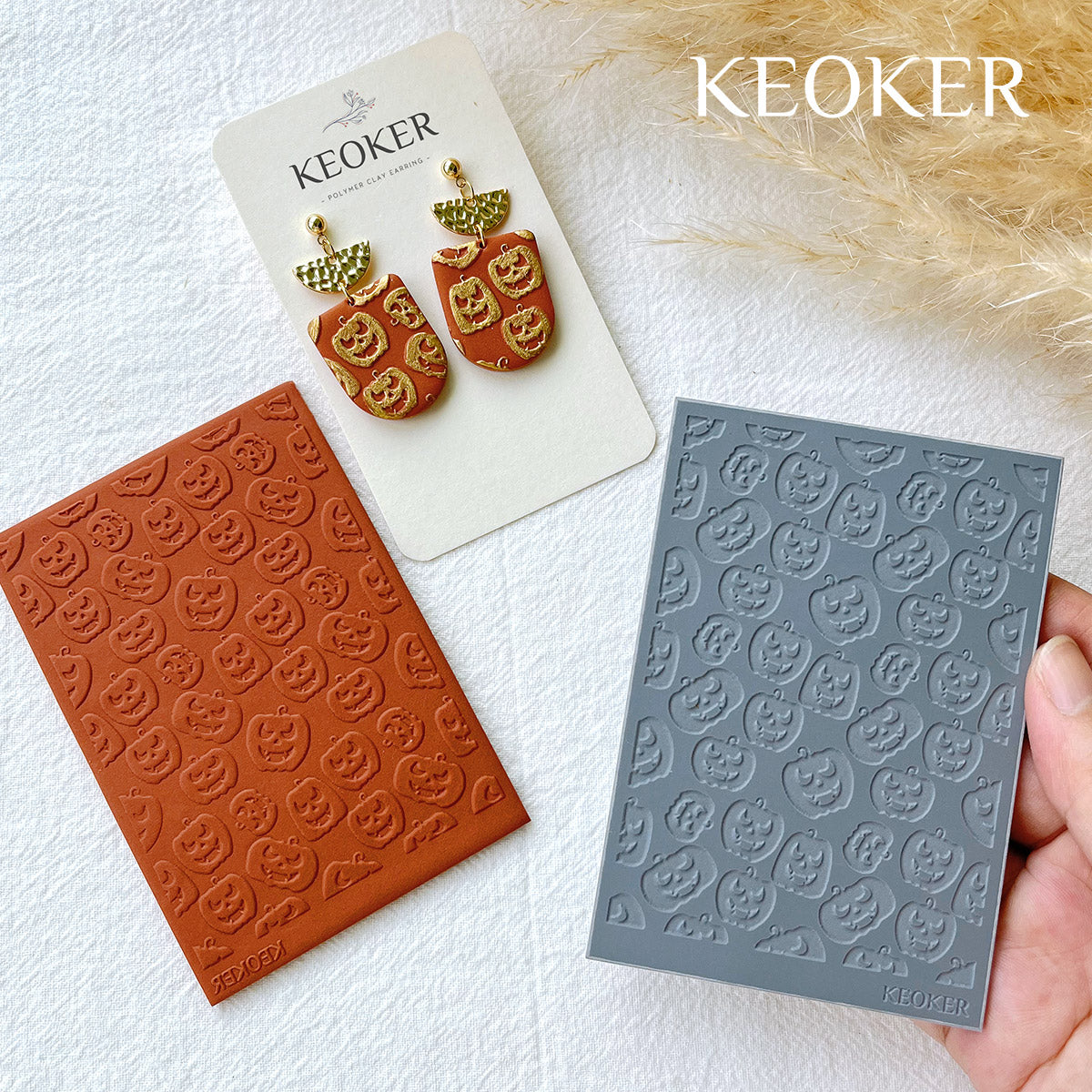 KEOKER Halloween Polymer Clay Texture Sheets