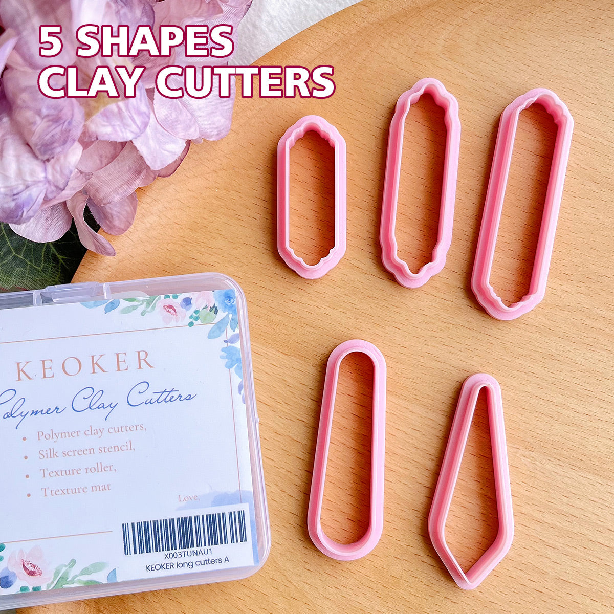 KEOKER Long Dangle Shape Polymer Clay Cutter (5PCS A)