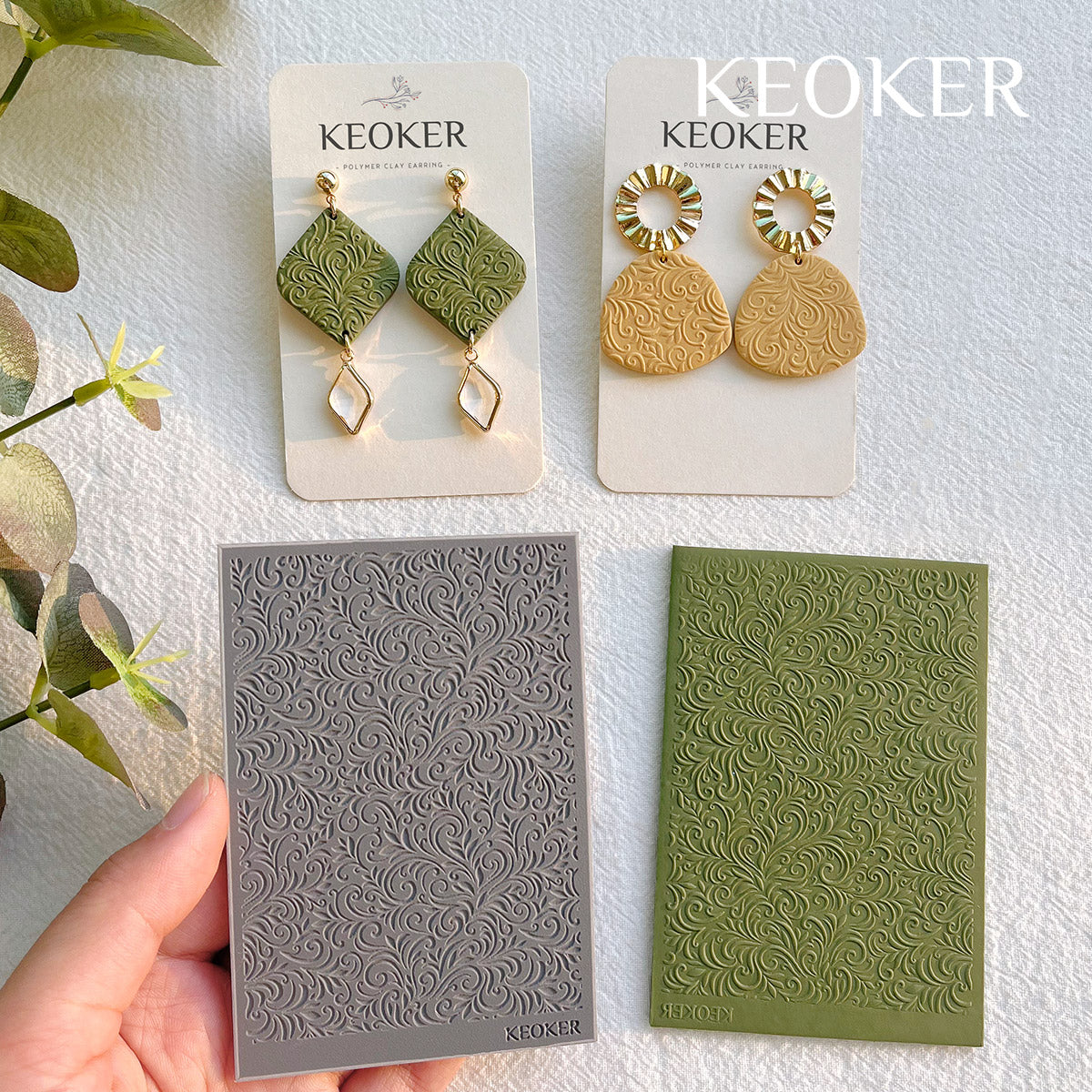 Láminas de textura de arcilla polimérica Boho de KEOKER