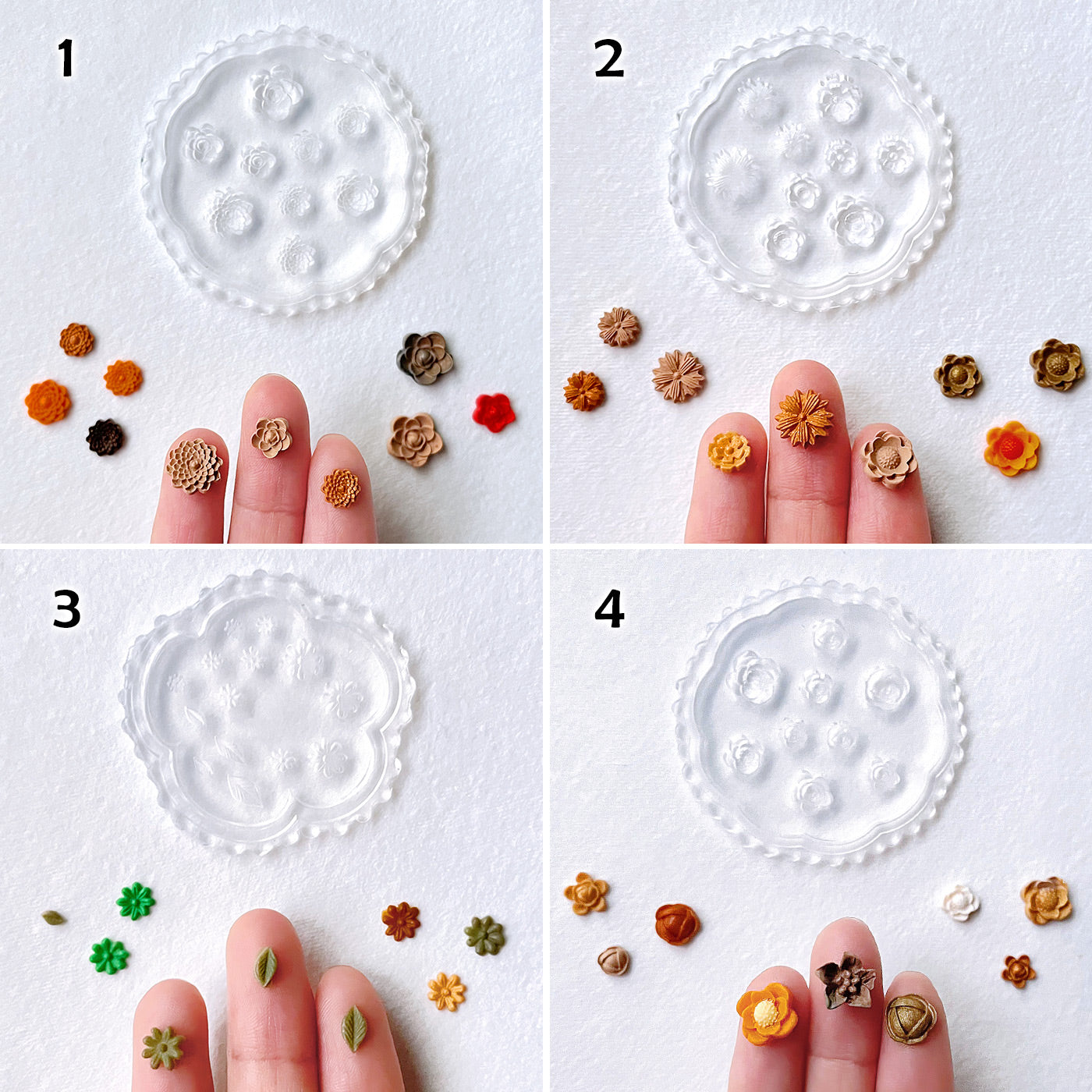 KEOKER Mini Flower Polymer Clay Molds(12 Pcs)