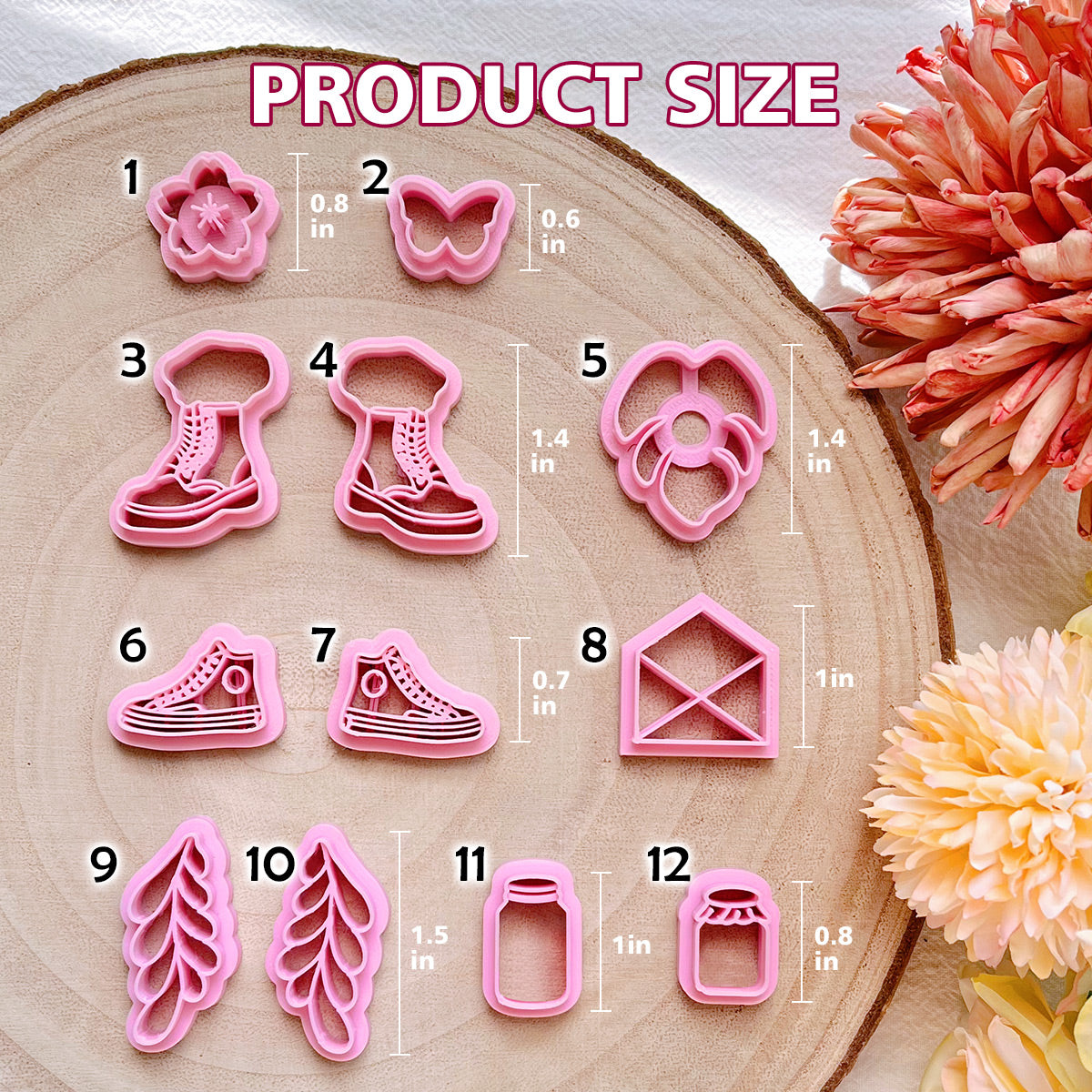 KEOKER Spring Floral Polymer Clay Cutters(12 Shapes)