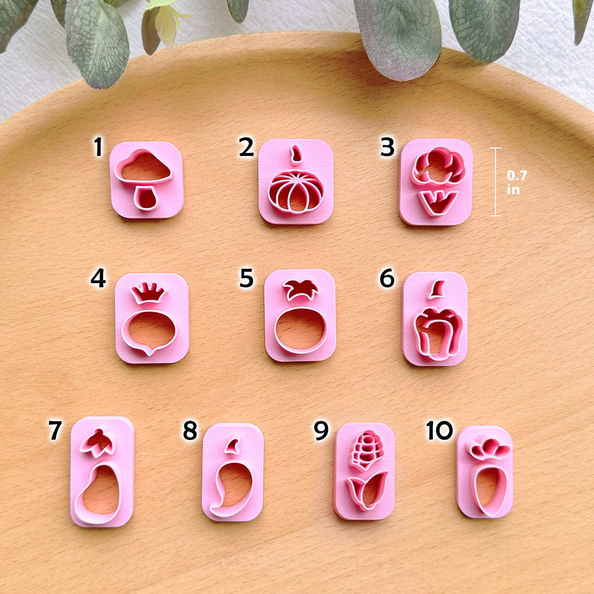 KEOKER Vegetable Polymer Clay Cutters (10 shapes)