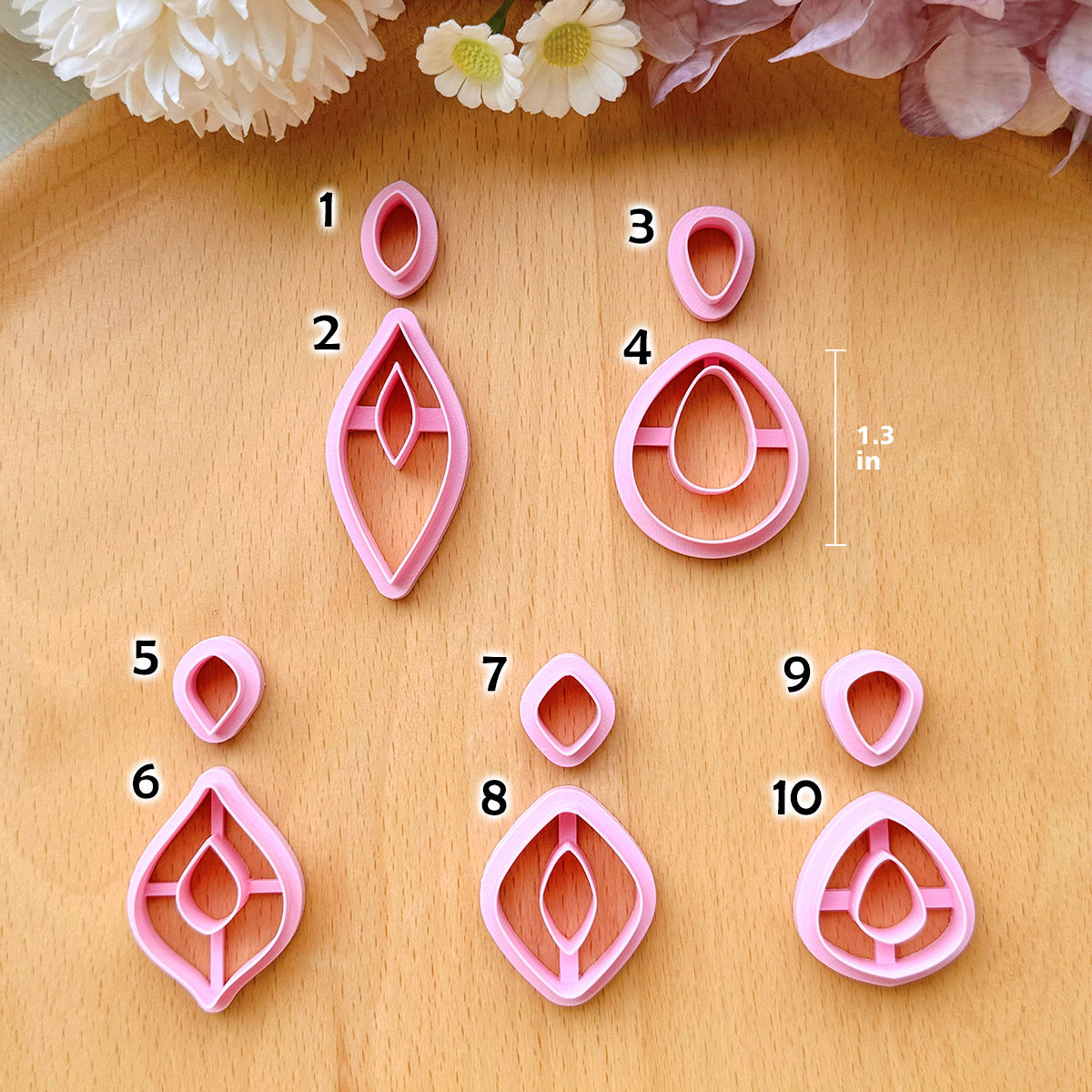 KEOKER Organic Polymer Clay Cutters (10 Shapes)