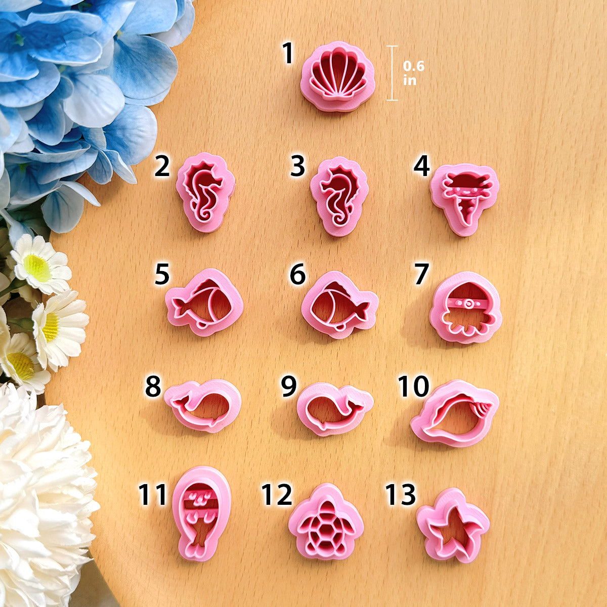 KEOKER Ocean Animal Clay Cutters (12 Shapes)