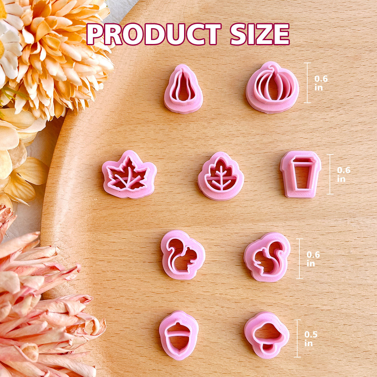 KEOKER Fall Studs Polymer Clay Cutters(9Shapes)