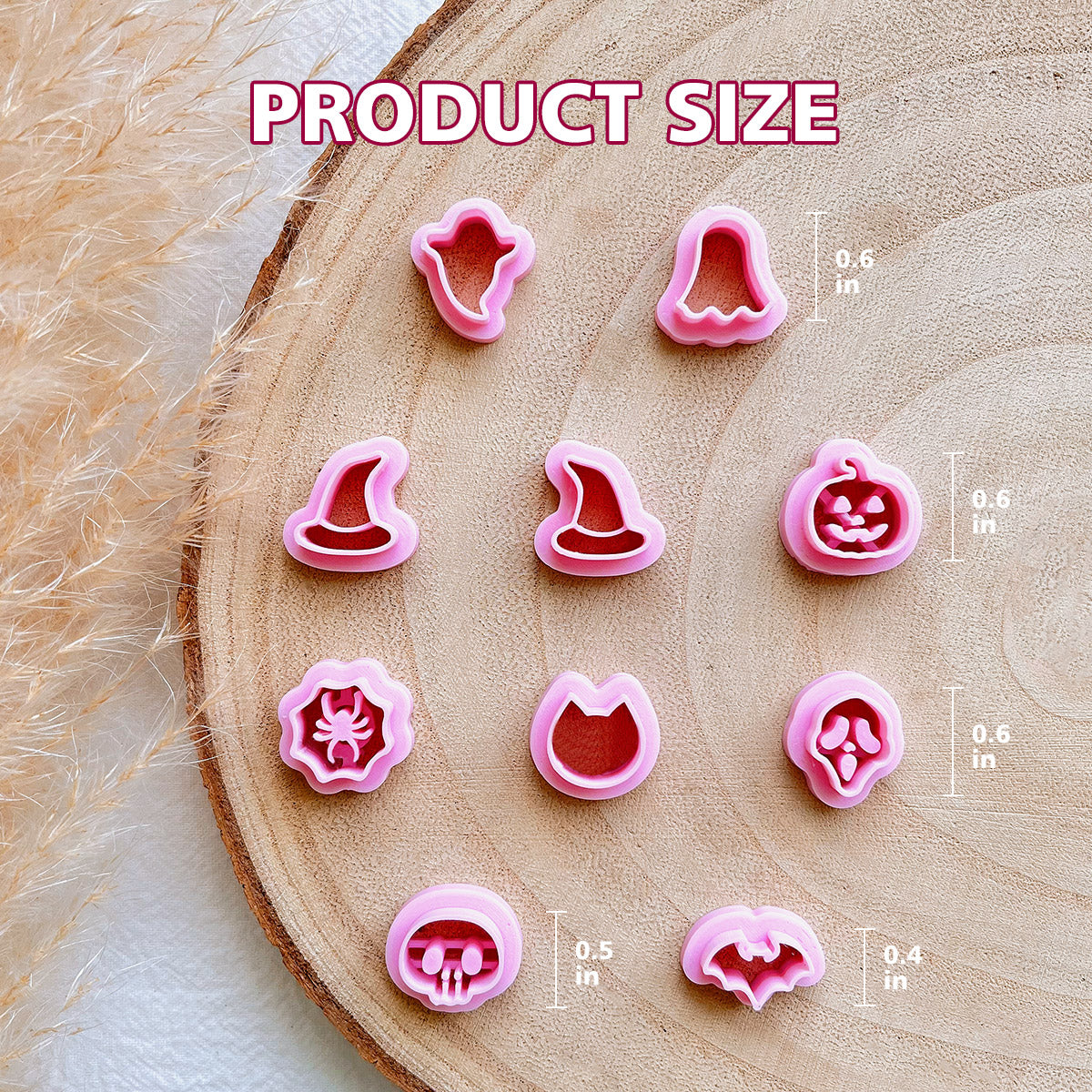 KEOKER Halloween Studs Polymer Clay Cutters (10 Shapes)