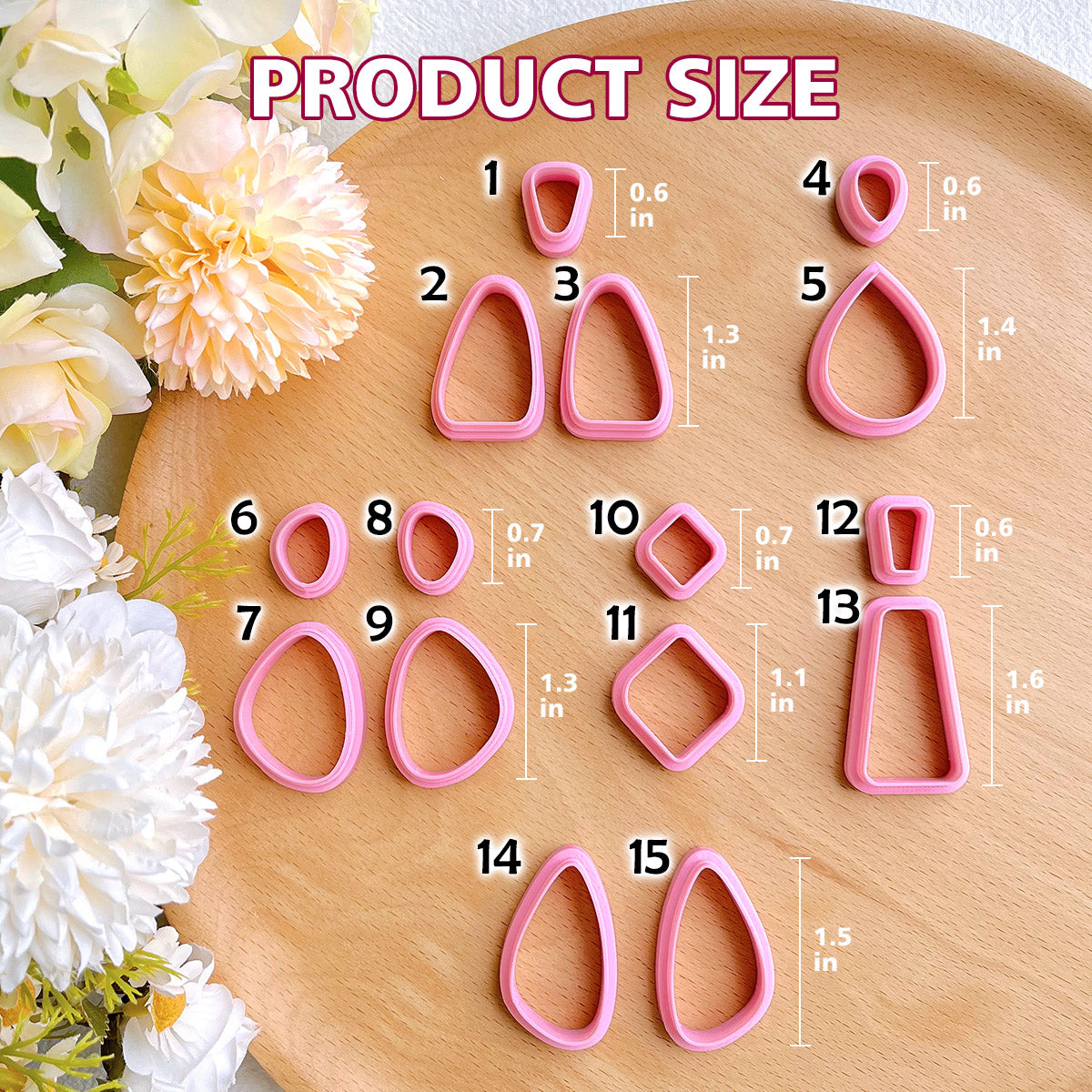 KEOKER Organic Shape Clay Cutters(15 PCS ALL)