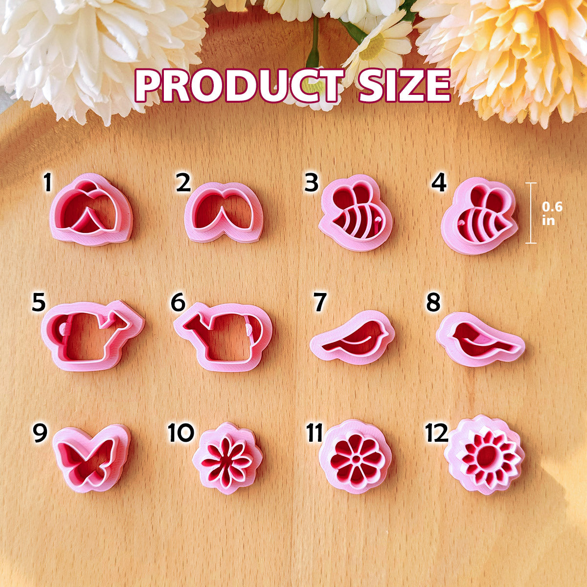 KEOKER Spring Polymer Clay Cutters (12 Shapes Studs)