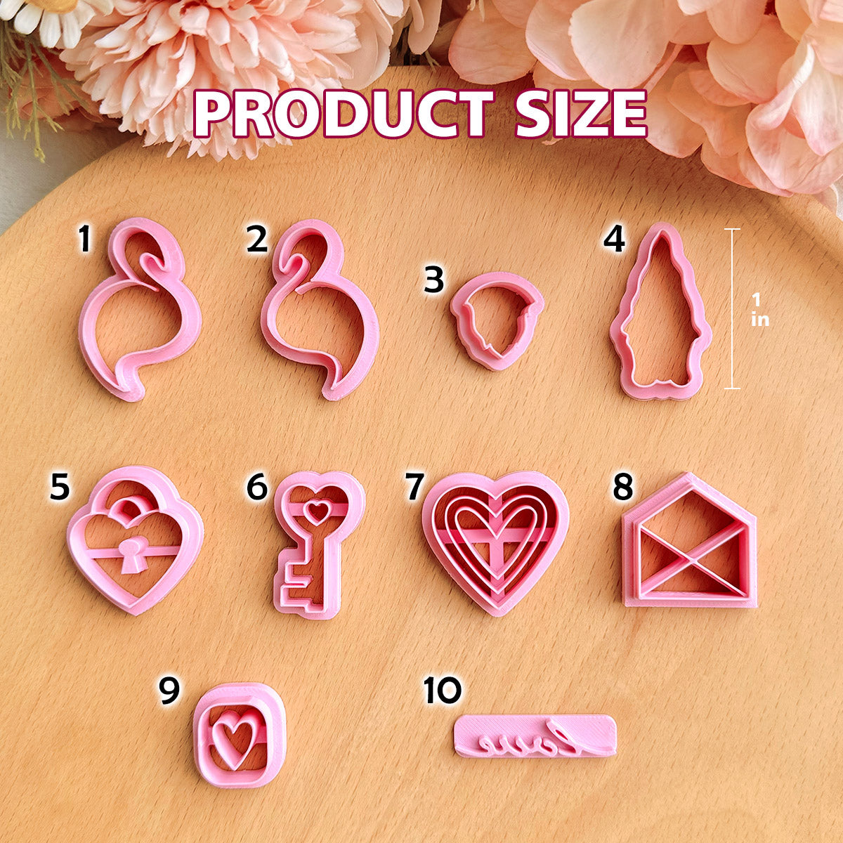 KEOKER Valentines Day Polymer Clay Cutters (10 Shapes)