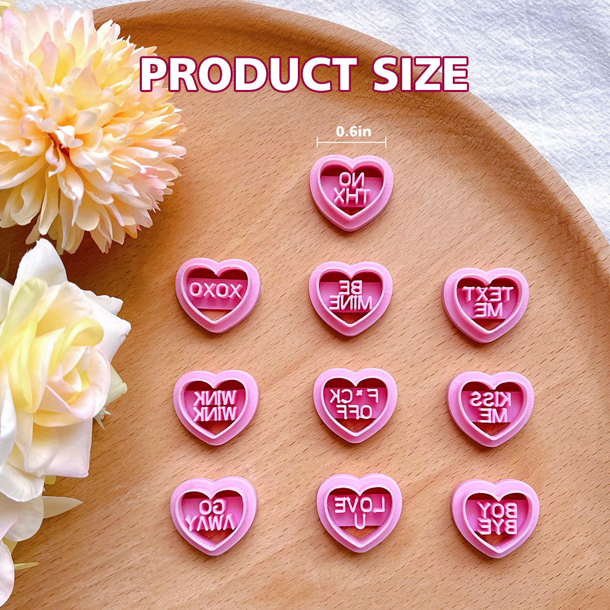 KEOKER Valentines day Heart Polymer Clay Cutters (10 Shapes)