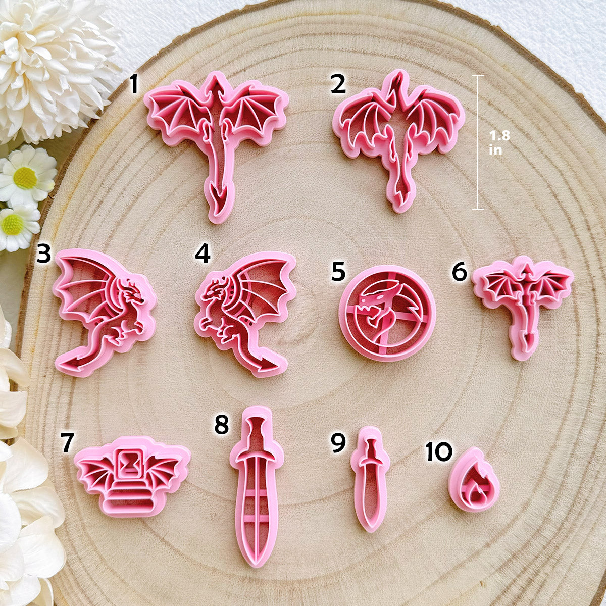 KEOKER Dragon Polymer Clay Cutters (10 shapes)