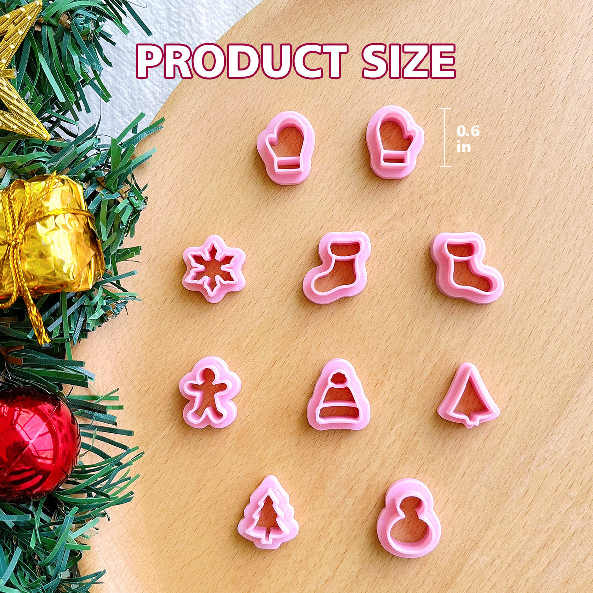 KEOKER Christmas Studs Clay Cutters (10 Shapes)