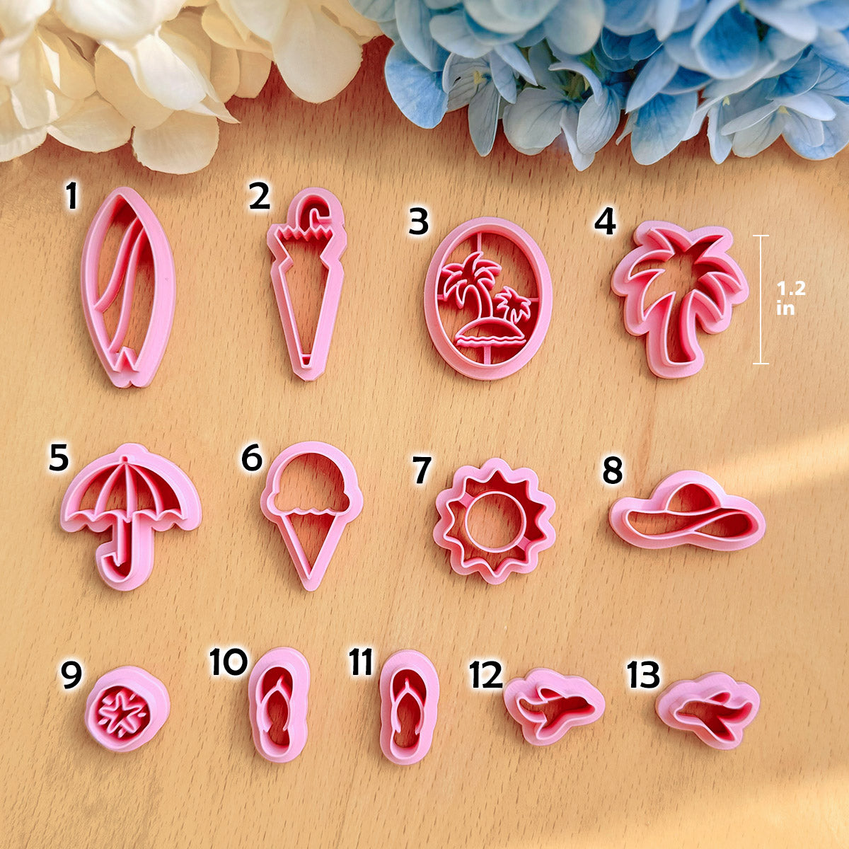 KEOKER Summer Polymer Clay Cutters (13 Shapes)