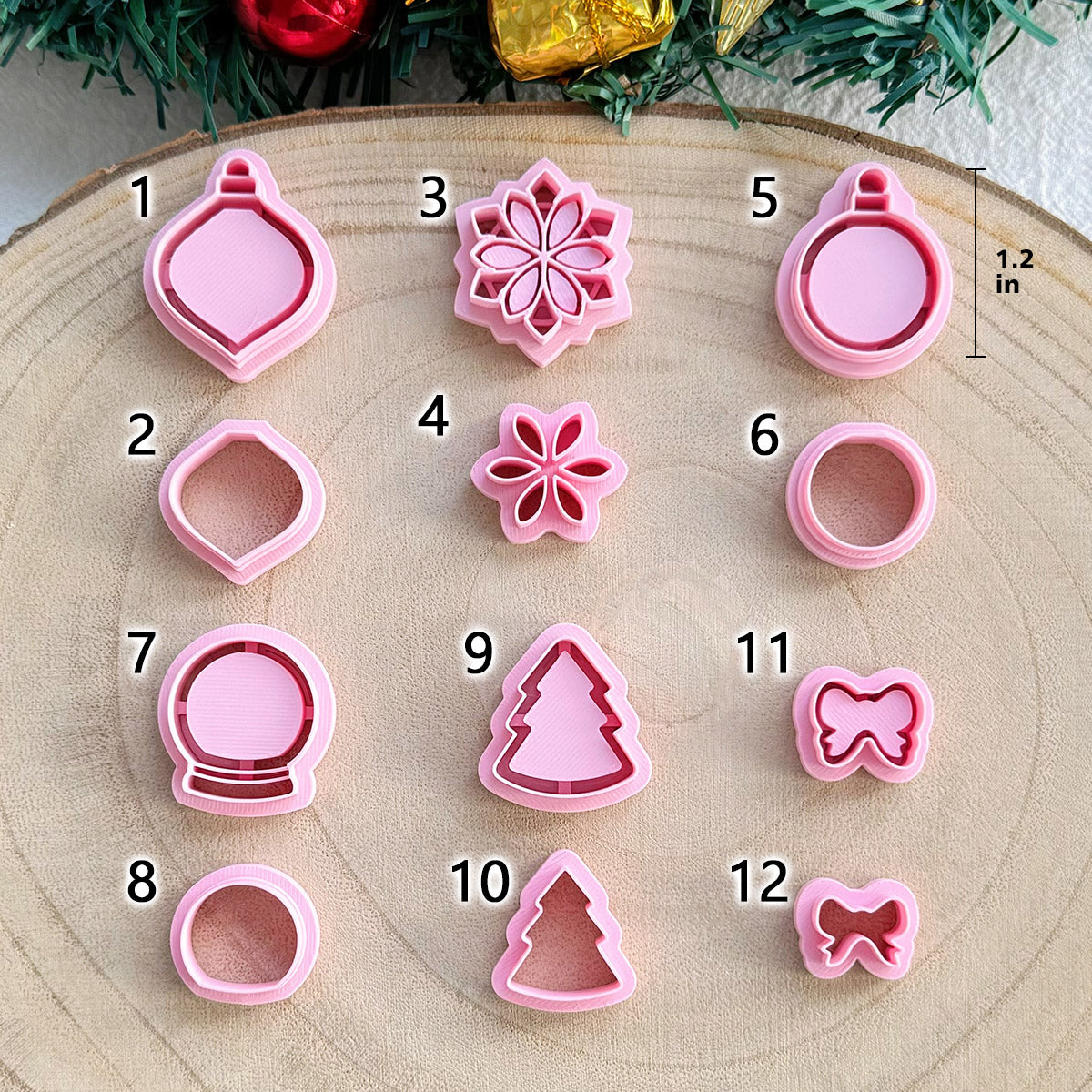 Keoker Christmas Embedded Clay Cutters (12 shapes)