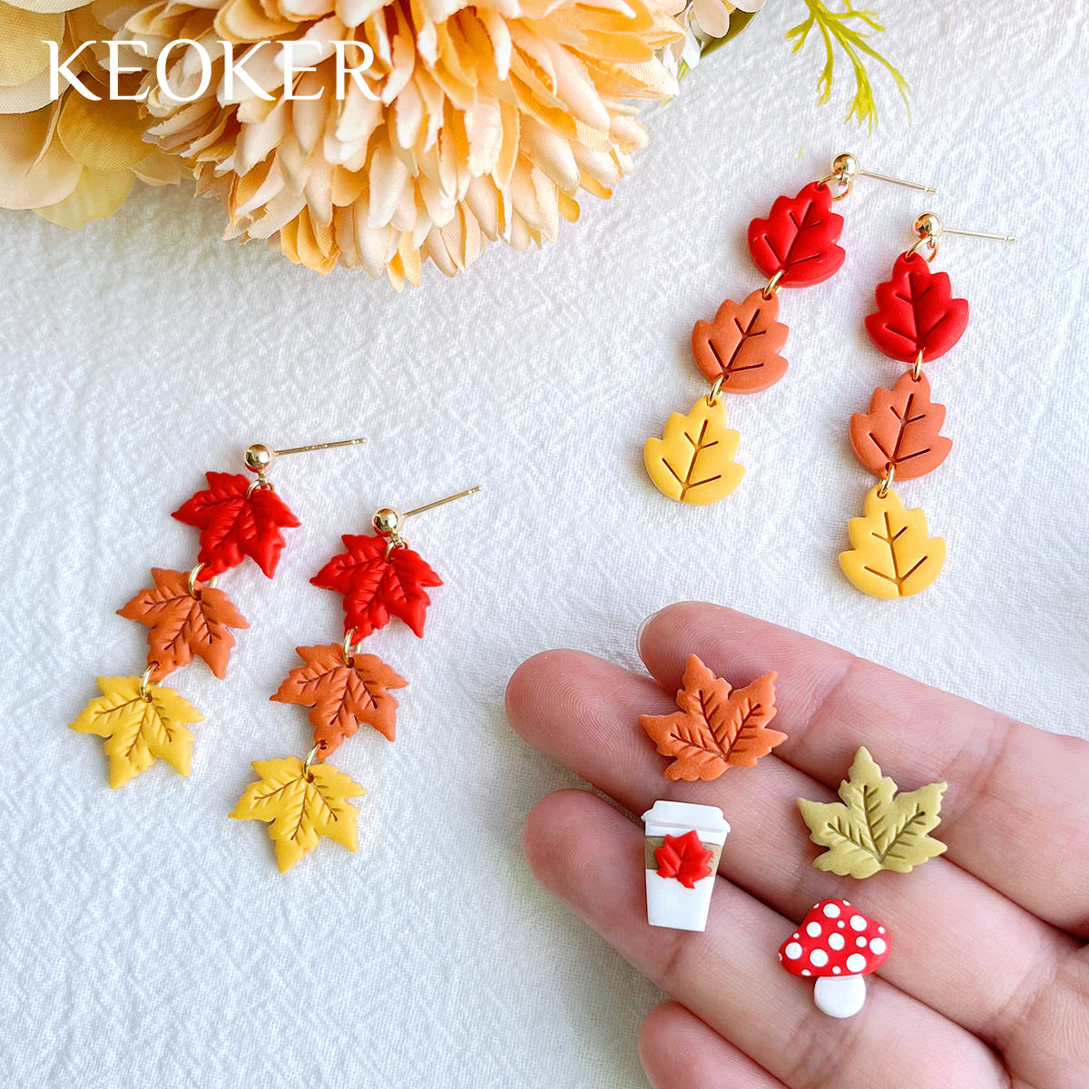 KEOKER Fall Studs Polymer Clay Cutters(9Shapes)