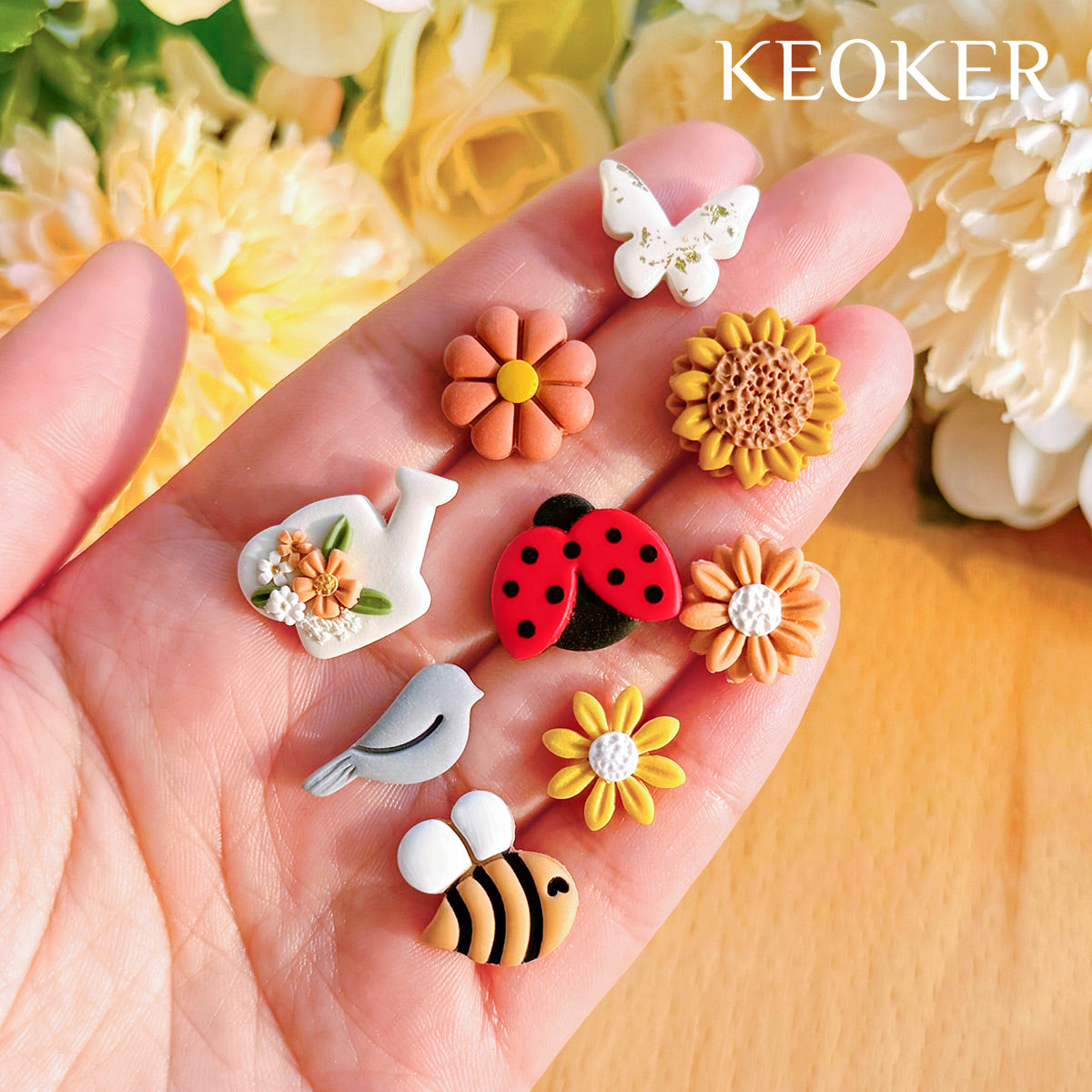 KEOKER Spring Polymer Clay Cutters (12 Shapes Studs)