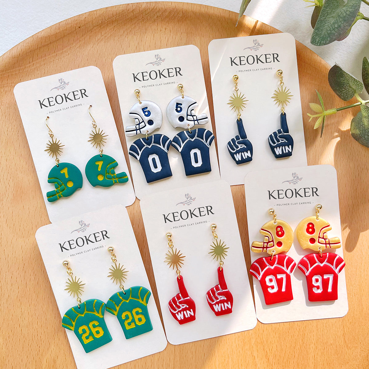 KEOKER Football Clay Cutters (7 Shapes & 9 Number)